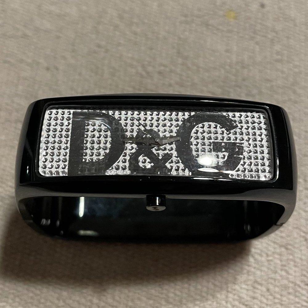 Dolce Gabbana Bangle Watch - Black with Silver Face